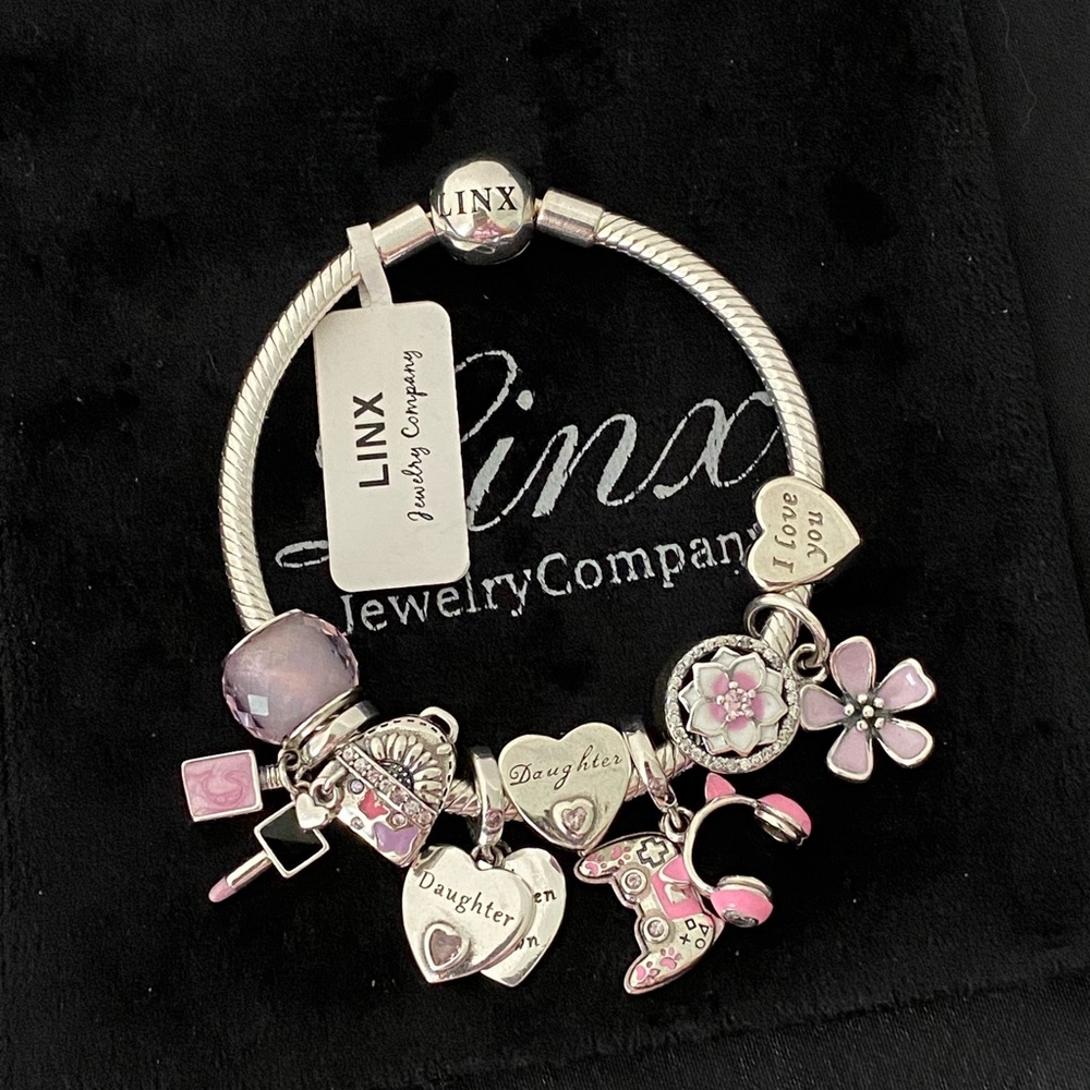 Linx Snake Chain Bracelet with Daughter Themed Charms